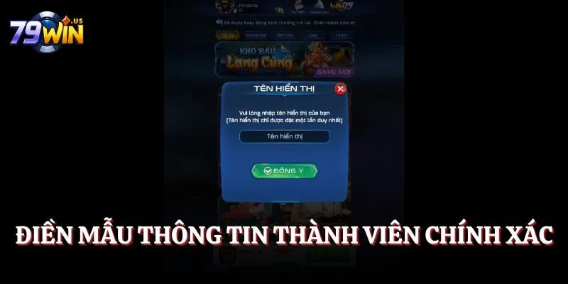 Điền mẫu thông tin thành viên chính xác